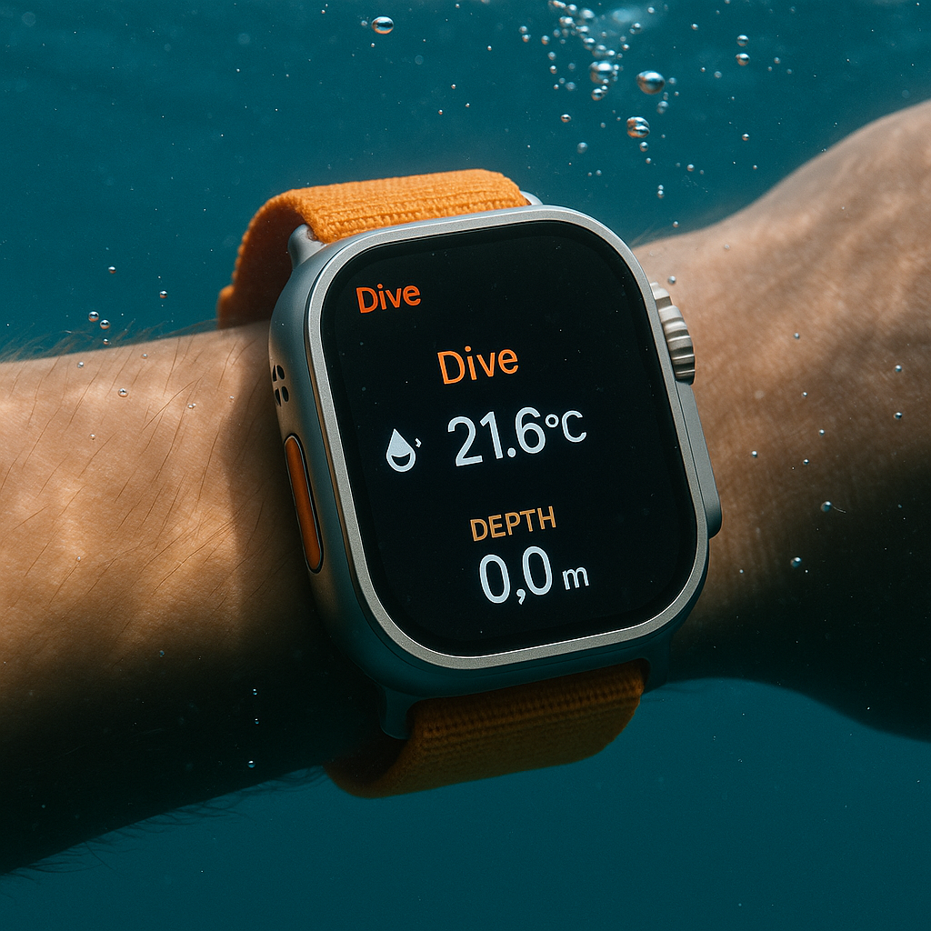 Apple watch ultra em uso na água